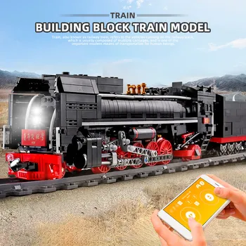 Formy King City series QJ Parní Lokomotivy Dálkové ovládání vlaku, Stavební Bloky, cihly Děti DIY legrační Hračky, Vánoční Dárky