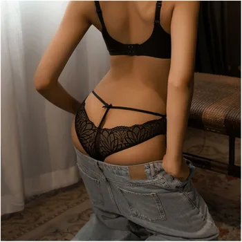 Francouzské Sexy Průhledné Spodní Prádlo, Ženy, Erotické Květinové Krajky Kalhotky Bezešvé Tanga Pevné Vydlabat Kalhotky Pro Ženy, Spodní Prádlo