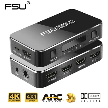 FSU HDMI Splitter 4 V 1 Out HDMI Přepínač 2.0 4K HDMI Adaptér HDMI Přepínač Audio Extractor OBLOUKU A IR Ovládání Pro PS3 PS4 HDTV