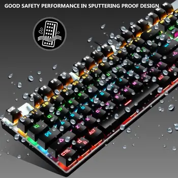 G30 Kabelové Podsvícený proti Stříkající vodě Mechanická Herní Klávesnice pro Stolní Počítače Splash-proof design Počítačové periferie