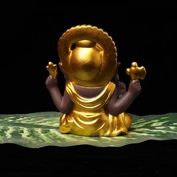 Ganesha řady Home decor sochy Buddhy Figurky Keramické Dekorace Fialový písek, Bílý porcelán, Slon Buddha
