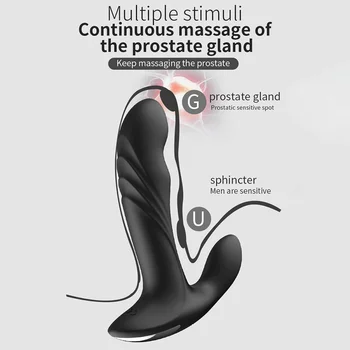 Gay Sex Hračky Prostaty Stimulátor Vibrátor Mužská Prostata Masér Rotace Anální Zátky Silikonové Bezdrátový Vibrátor Pro Masáž Prostaty