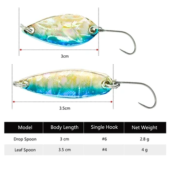 Goture 2ks Mikro Jig Rybolovu Návnada, 2.8 g 4g Spinnerbait Sázení Rybářské Návnady Pstruh Lžíce Woblerů na Štiky Rybaření Řeší