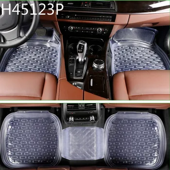 H84512P univerzální 64*47cm PVC non-slip auto podlahové rohože, auto rohože, auto podlahové rohože Transparentní černá 5ks/set doprava zdarma