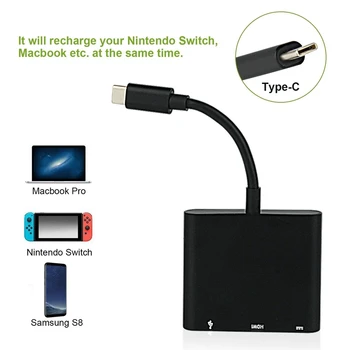 HDMI USB C Hub Adapter pro Nintendo Spínač, 1080P, Typ C Převodník HDMI Dock Kabel pro Nintendo Spínač