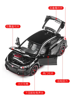 Honda civic FK8 simulační model vozu, 1:32 civic Type R, model auto dekorace s base dětská hračka auto model