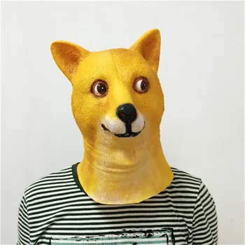 Horké Super Strašidelný Legrační Hlavy Doge 3D Latexová Maska Cosplay Halloween Kostým Strany, Halloween Dekorace Legrační Žluté Psy Maska FA02