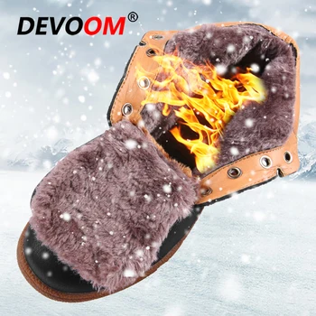 Hot Prodej Nového Roku 2018 Zimní Boty Muži Módní Mokasín Boty Muži Kožené Boty Pevné Pánské Boty Ležérní Teplé Kožešiny Snow Boot Plus Velikosti