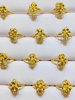 HX 24K Ryzího Zlata Prsten Real AU 999 Pevné Zlaté Prsteny Elegantní Lesklé Srdce Krásné Luxusní Módní Šperky Hot Prodej Nové 2020