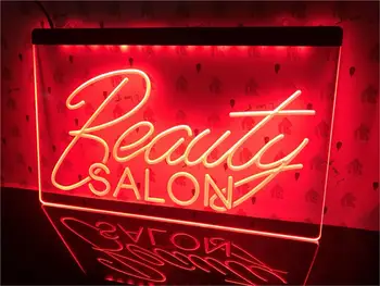 I308 - Kosmetický Salon Vlasy, Nehty OTEVŘÍT NR LED Neonové Světlo Znamení