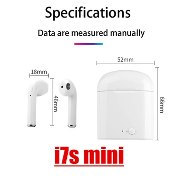 I7 mini Bluetooth 5.0 Sluchátka sluchátka i7s Bezdrátová Sportovní Sluchátka Headset Pouzdro Pro Iphone Xiaomi Redmi Samsung Mobilní Telefon