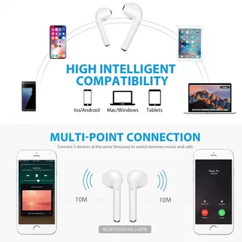 I7s TWS Bezdrátové Bluetooth Sluchátko pro Samsung S9 S9 Plus+ S8+ S8 Poznámka 8 A8 A5 A7 2018 J3 J5 J7 2017 Hudba Sluchátko Nabíjecí Box
