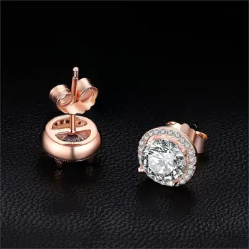 JewelryPalace CZ Stud Náušnice Růžové Zlato 925 Sterling Silver Náušnice Pro Ženy, Dívky, Korean Módní Náušnice Šperky 2021