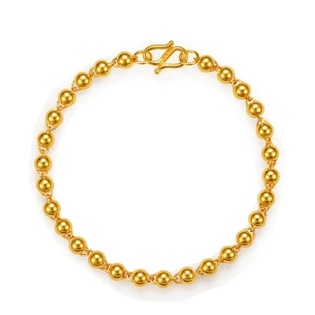 JLZB 24K Ryzího Zlata Náramek, Skutečný 999 Solid Gold Náramek Chytrý, Elegantní Hladké Korálky Módní Klasické Jemné Šperky Hot Prodej Nové 2020