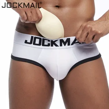 JOCKMAIL Posílení Značky Muži spodní Prádlo Sexy Kalhotky slip šortky Boule Gay Penis paded + Boky Magie hýždě Push Up Cup Podprsenka pad