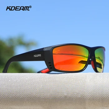 KDEAM Lehký, ale Odolný TR90 Brýle Muži Polarizované a UV Ochrana Sportovní Sluneční Brýle s Třemi otvory a Ventilační Systém