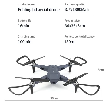 Kosočtverec XT-1 RC Drone Dálkové Ovládání Vrtulník Quadcopter Drone S Kamerou 4K Kamery Hračky