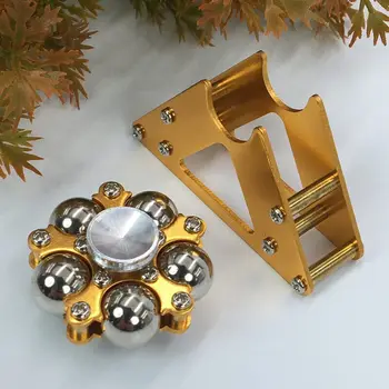 Kovové pěti korálky Ruské kolo prstu gyro koule z nerezové oceli kovový pás držák EDC prst dekompresní gyroskop