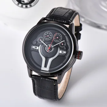 Kreativní Natrual styl Módní Pánské Quartz hodinky 3D Závodní pneumatiky Zdarma z Nerezové Popruh Hodin Ležérní Sportovní