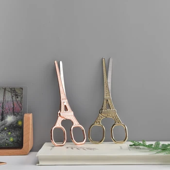 Kreativní věž nůžky Nordic vstupy galvanicky pokovené rose gold nůžky pro domácnost trubka studenti office řezání zásoby