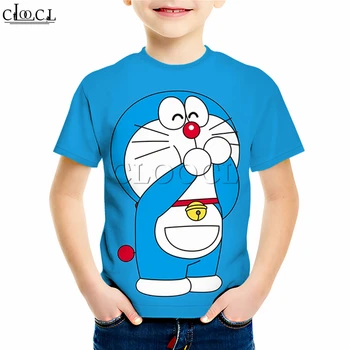Kreslený Doraemon Děti T Košile Boy Girl 3D Tisk Japonské Anime Krátký Rukáv Mikina Dětská Zábavná Mládež Příležitostné Topy