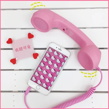 Krásné Růžové Barvě Vintage Telefonní Sluchátka, Mobilní Telefon/Telefon Přijímač Můžete Nastavit Hlasitost zvednout Telefon 3C Hračka