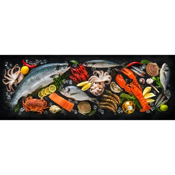Kuchyň s Motivem Wall Art Dekor Ryby a mořské Plody V Tabulce Plátno Malování na Plakáty a Tisky Fotografie pro Jídelní Pokoj