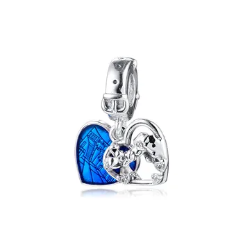 Lady & Tramp Srdce Houpat Kouzlo pro Výrobu Šperků Pár Psů Krásné Korálky pro Náramky & Náramky Stříbro 925
