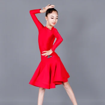 Latinské Taneční Šaty Pro Dívky, Profesionální dětské Praxi Oblečení, Latin Dance Sukně Standardní taneční Sál Taneční Šaty DQS3745