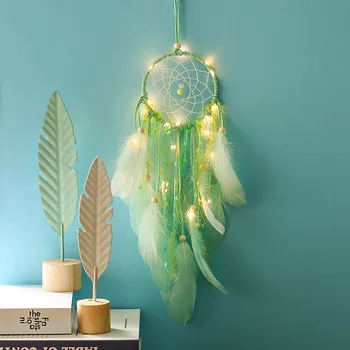 LED lapač snů zelená dreamcatcher světlo dítě ložnice dekorace dětský pokoj dekorace nejlepší dárek pro dívky