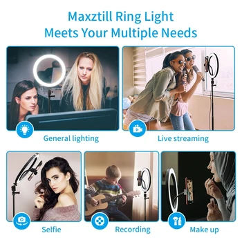 LED Profesionální Ring Světlo S podstavcem Youtube Vidoe Live Photo Studio Osvětlení Make-up Telefon Prsten Lampa S Stativ 150cm