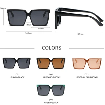 LongKeeper 2020 Módní Nadrozměrných sluneční Brýle, Ženy, Luxusní Značky Vintage Náměstí Sluneční Brýle Ženské Jízdy Cestovní Gafa de sol