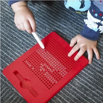 Magnetické Míč Skica Pad Tablet Kreslení Pero Deska s Magnetickým Perem Děti Učení Přenosné Tabuli Montessori Hračky