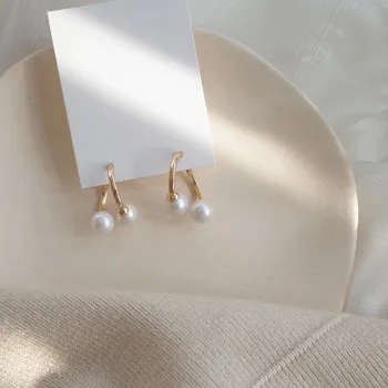 Mimiyagu korejské perlové náušnice módní šperky, náušnice lustr