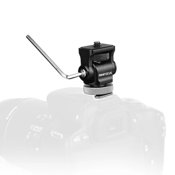 Mini Hot Shoe Stojí Kamera Monitor Mount 180 ° Tilt Arm Držák Horní Rotace 360 Stupňů Základní Rotace Adaptér Držák