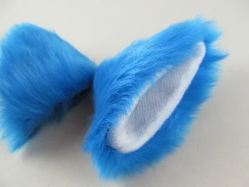 Modrá Neko kočka uši kočka plyš nasazený ocas Anime Cosplay Kostým Maškarní Halloween 50cm