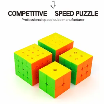 Moyu 4 ks Sada Cube Dárek, Box, Balení, Rychlost Magic Cube Profissional Puzzle, Hračky Pro Děti, Děti, Dar, Hračka