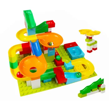 Mramorová Závod Běh Kompatibilní LegINGLY Duploed Bloky DIY Sledovat Stavební Kameny Velké Velikosti Bludiště Ples Stavební Cihly hračky pro Děti