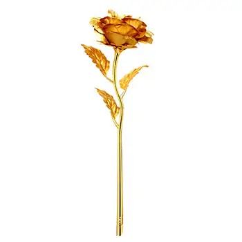 Módní 24k Gold Fólie Pokovené Rose Kreativní Dárky Netrvá Věčně Růže pro Milence Svatební Valentine Den Dárky Domů Dekorace