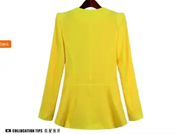 Módní Blejzry ženy Jaro léto Nové vysoce kvalitní Velké velikosti yellow Casual Business Blazers ženy Blejzry ženy kabát