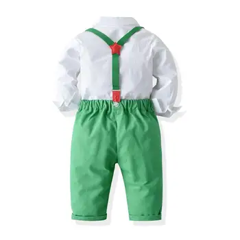 Módní Chlapecké Oblečení Dlouhý Rukáv Košile, Zelené Kalhoty Set Dítě Spadnout Kostým 2021 Batole, Děti Oblečení, Děti, Dovolená Sady