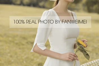 Měkký satén jednoduchý svatební šaty družička bílá černá svatební pary šaty FANWEIMEI factory cena #808