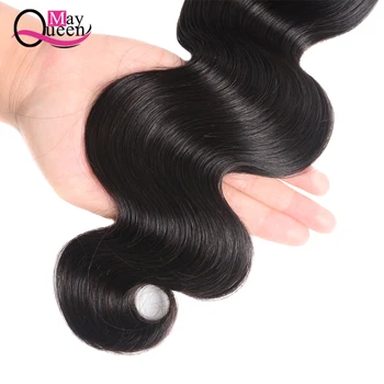 Může Královna Malajské Tělo Vlna Vlasy Svazky 8-28 Palcový Lidské Vlasy Tkát Přírodní Barva Remy Vlasy