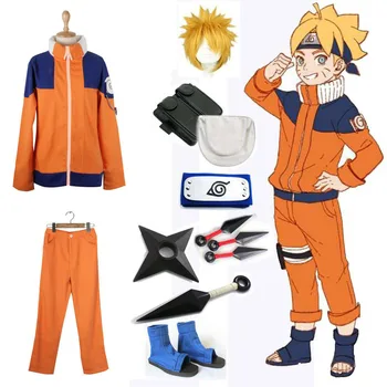 Naruto Shippuden Uzumaki Naruto 1 Cosplay Kostým pro Dospělé Muže módní Party Jednotné Oblečení s Zbraň Rekvizity pro Halloween Kostým