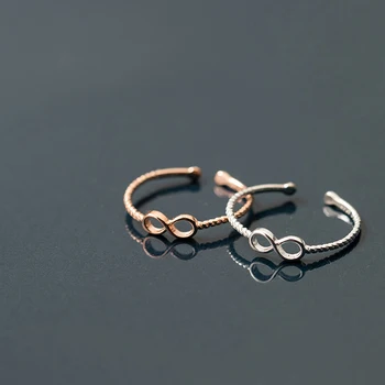 NBSAMENG 925 Sterling Silver Infinity Věčnost Twist Kroužky Pro Ženy Nekonečná Láska Otevření Nastavitelný Prsten Šperky Dárek