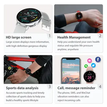 New Plně Dotykové Chytré Hodinky Ženy Muži EKG, PPG Monitorování Krevního Tlaku Fitness Tracker Sport, Hodiny Smartwatch Pro Android Telefon