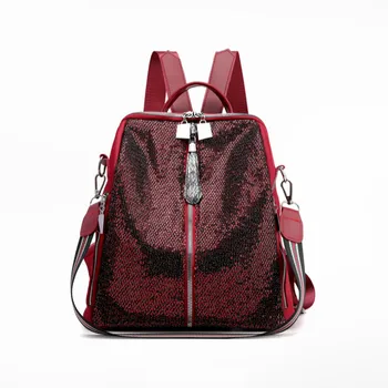 Nové flitry dámské batoh módní trend, školní tašku canta venkovní rekreační cestovní taška přes rameno