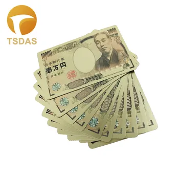 Nové Zlaté Fólie Poker Kreativní Japonsko Bankovky, Modely Kreativní Dárek Vodotěsné Barva 24k Gold Hrací Karty Doprava Zdarma