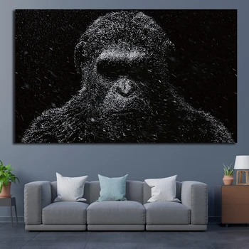 OUCAG Caesar V Planetě Opic Plakát, Obraz Gorila Zvíře Skandinávie Plakáty a Tisky Umění Nástěnné Obrázky Pro Obývací Pokoj