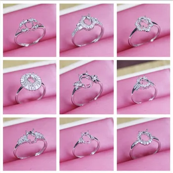 Oválný tvar nastavitelný prsten base silver 925 diy drahokam šperky zjištění nastavení 5*7 6*8 ženy módní